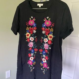 Umgee Embroidery T Shirt Dress